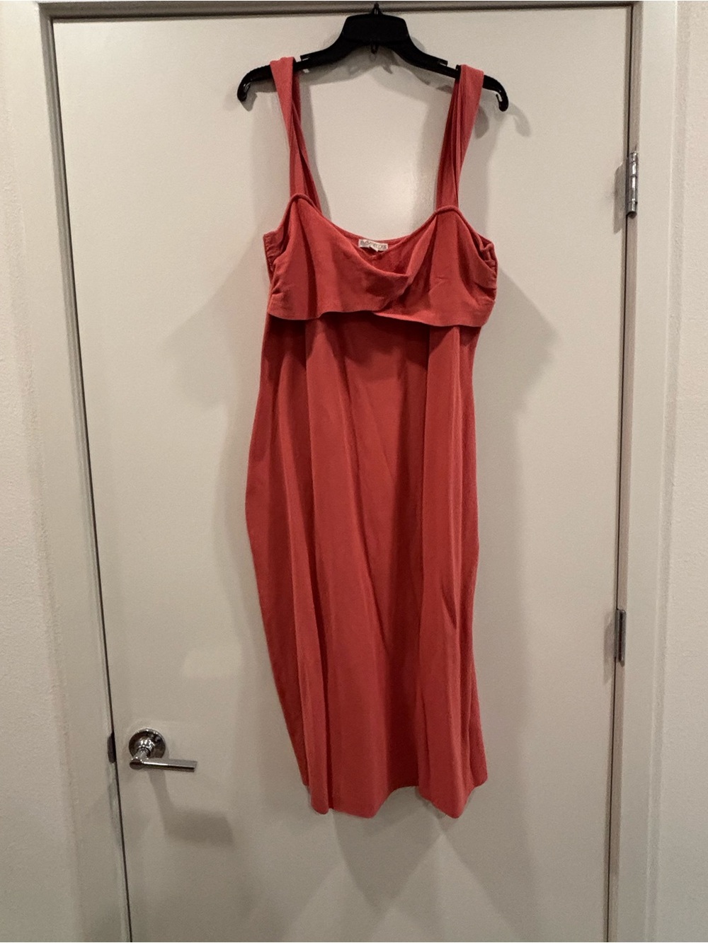 eva mendes Coral Sleeveless Midi Dress